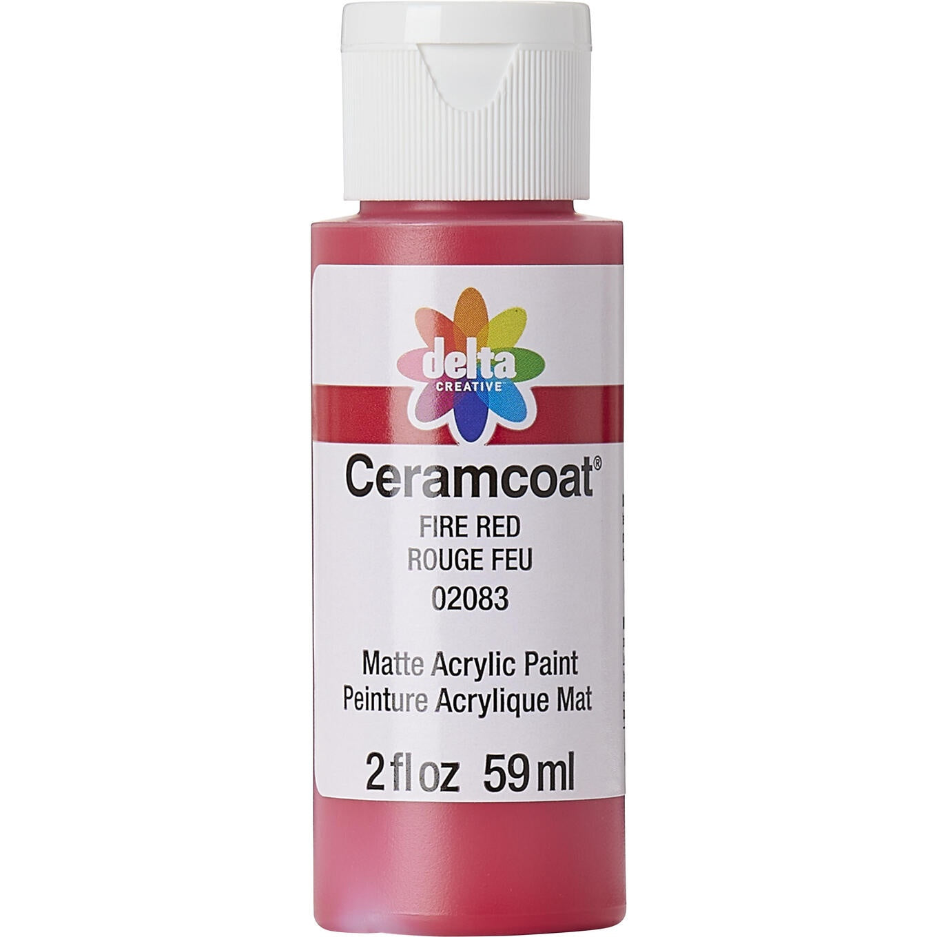 Delta Ceramcoat Acrylic Paint 2oz-Fire Red/Transparent