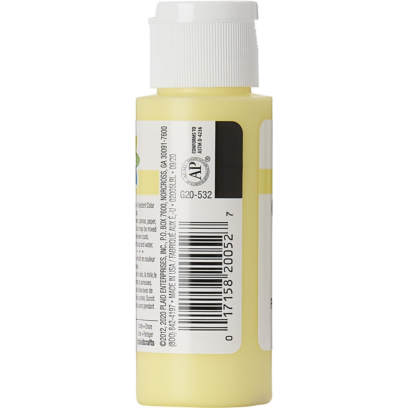 Delta Ceramcoat Acrylic Paint 2oz-Pale Yellow/Semi-Opaque