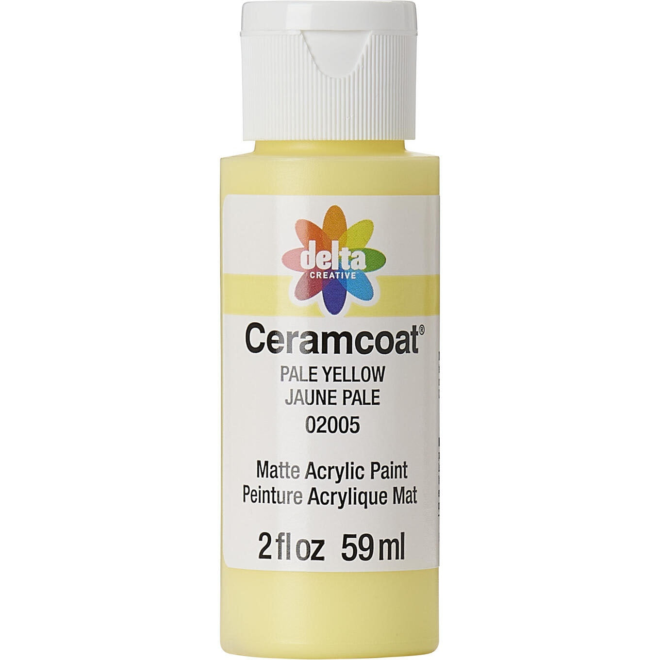 Delta Ceramcoat Acrylic Paint 2oz-Pale Yellow/Semi-Opaque