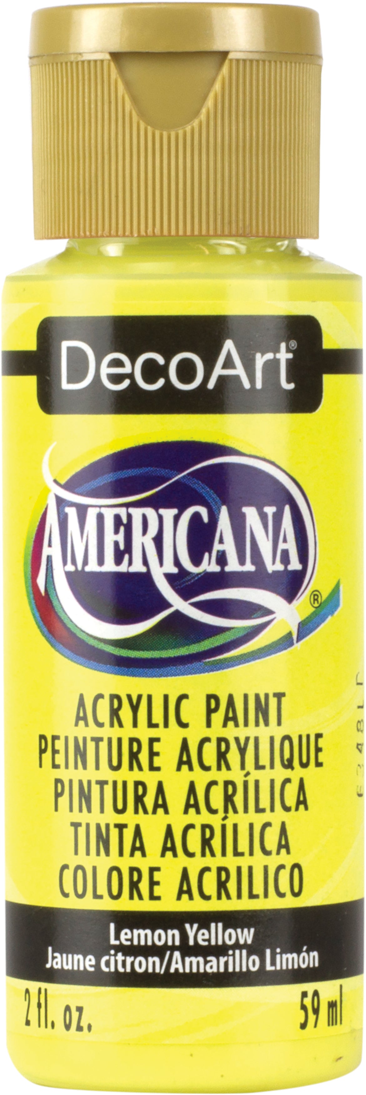 Americana Acrylic Paint 2oz Lemon Yellow - Semi-Opaque