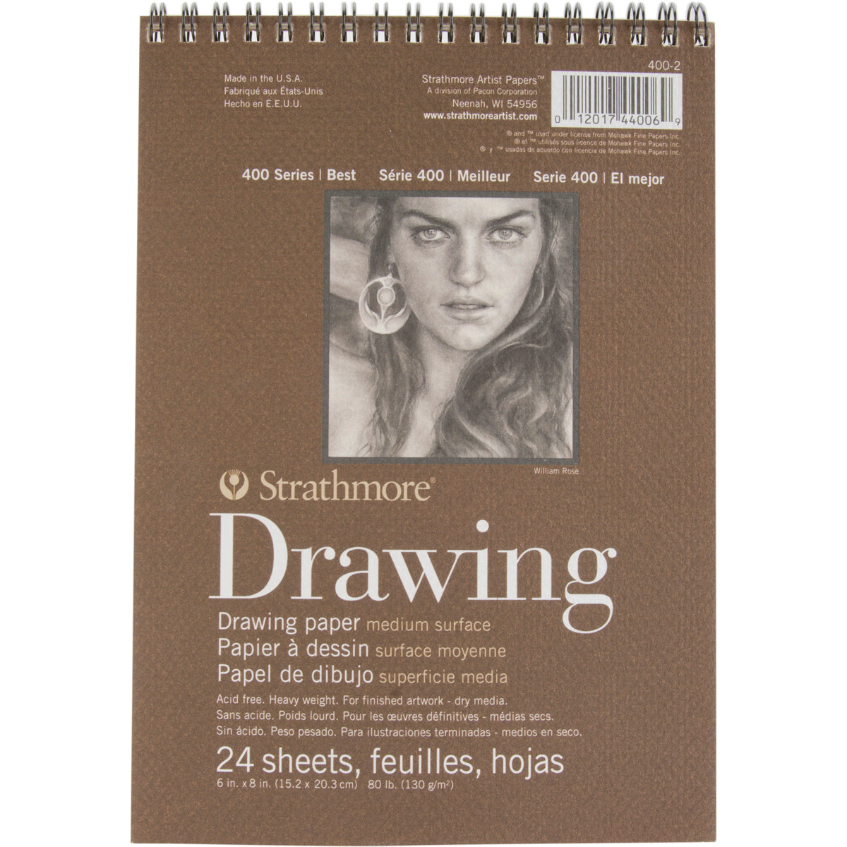 Strathmore Medium Drawing Spiral Paper Pad 6"X8" 24 Sheets