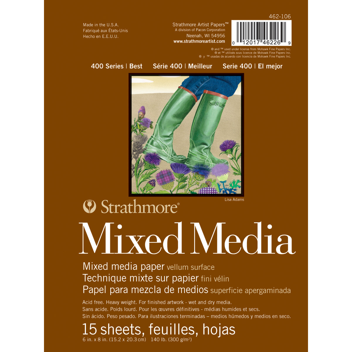 Strathmore Mixed Media Vellum Paper Pad 6"X8" 15 Sheets