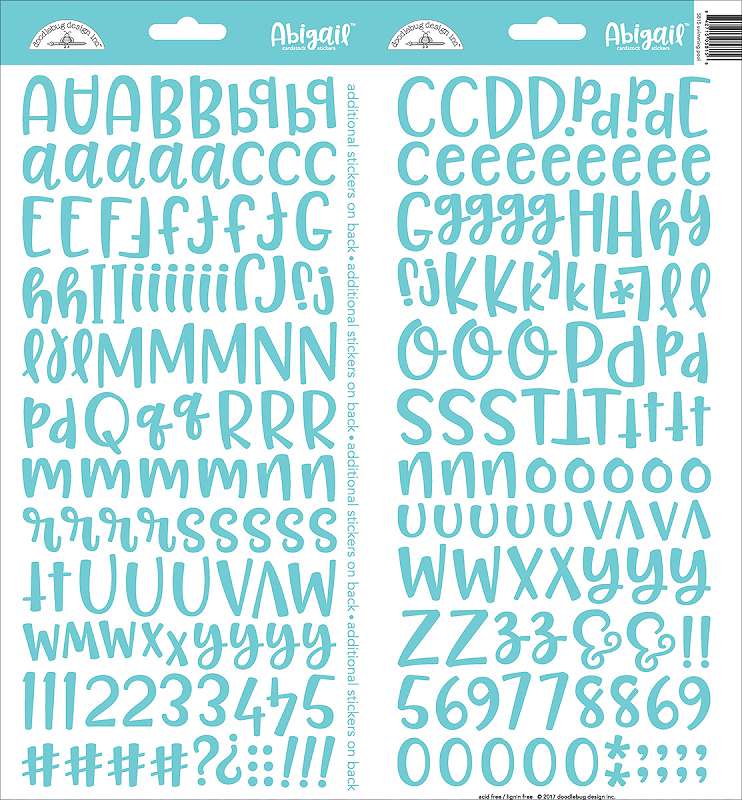 Abigail Font Cardstock Alpha Stickers 6"X13" 2/Pkg Swimming Pool