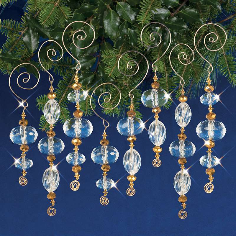 Nostalgic Christmas Beaded Crystal Ornament Kit Gold & Crystal Icicles