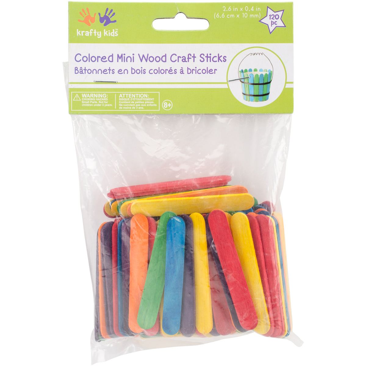 Mini Craft Sticks Colored 1.5" 120/Pkg