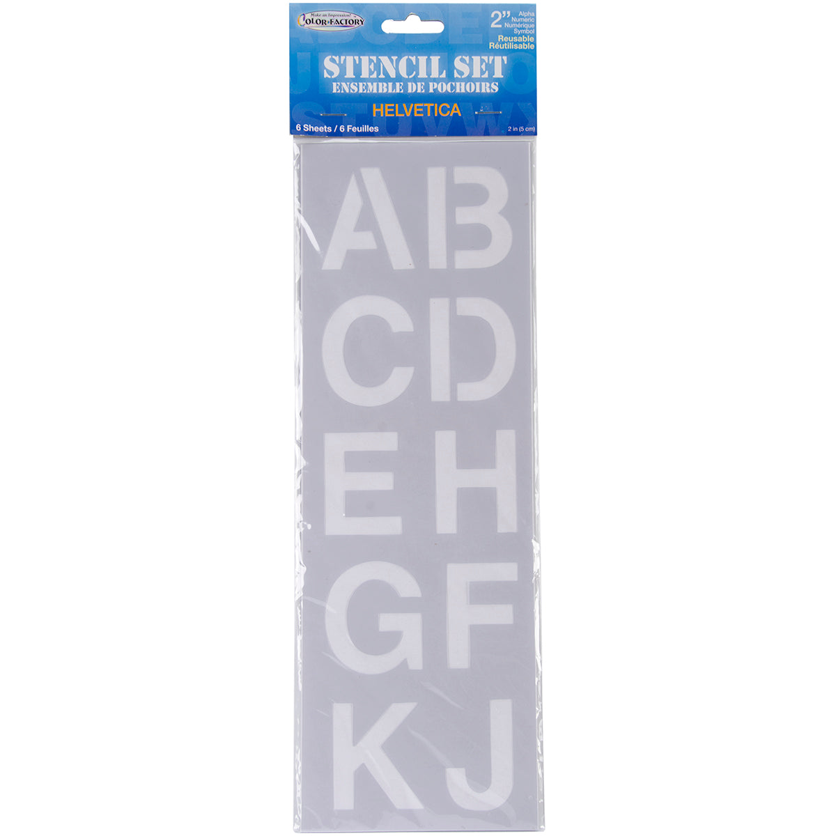 Stencil Sheet Set 13"X4.5" 6/Pkg Alphabet, Numbers & Symbols 2"