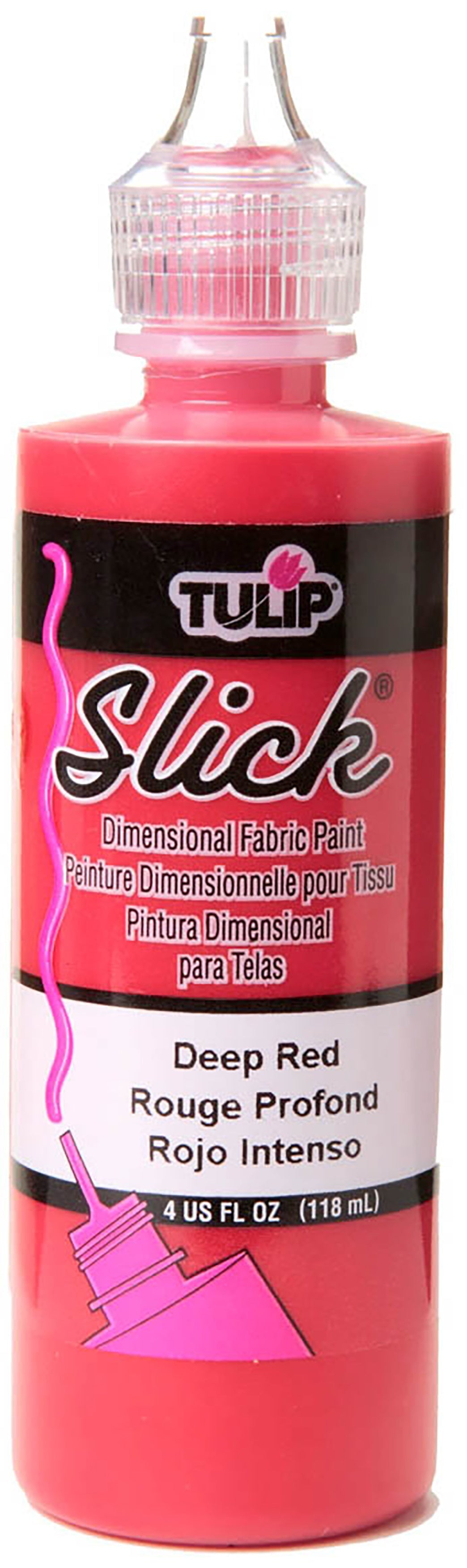 Tulip Dimensional Fabric Paint 4oz Slick - Deep Red
