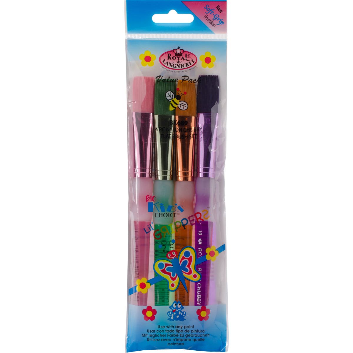 Big Kids Choice Chubby Arts & Crafts Brush Set Flat 4/Pkg