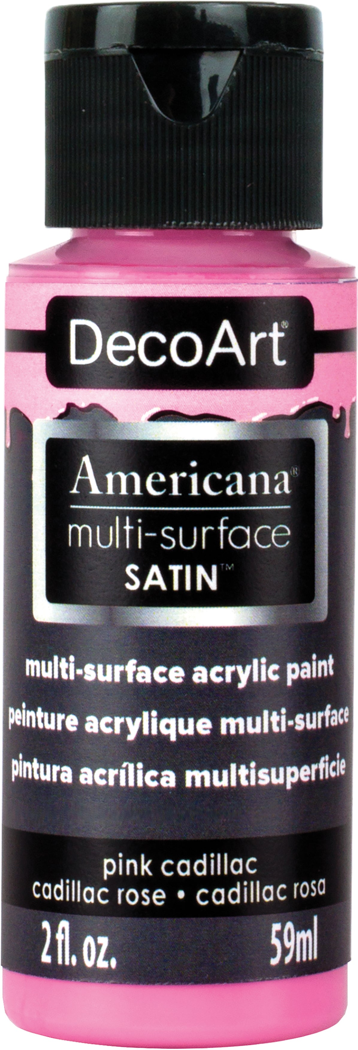 Americana Multi-Surface Satin Acrylic Paint 2oz Pink Cadillac