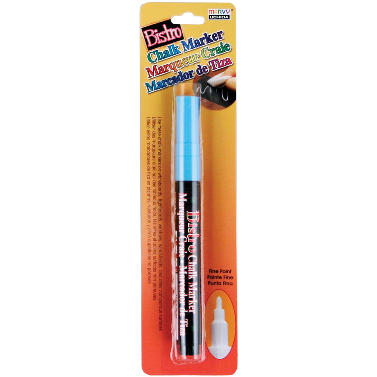 Bistro Chalk Marker Fine Point Fluorescent Light Blue