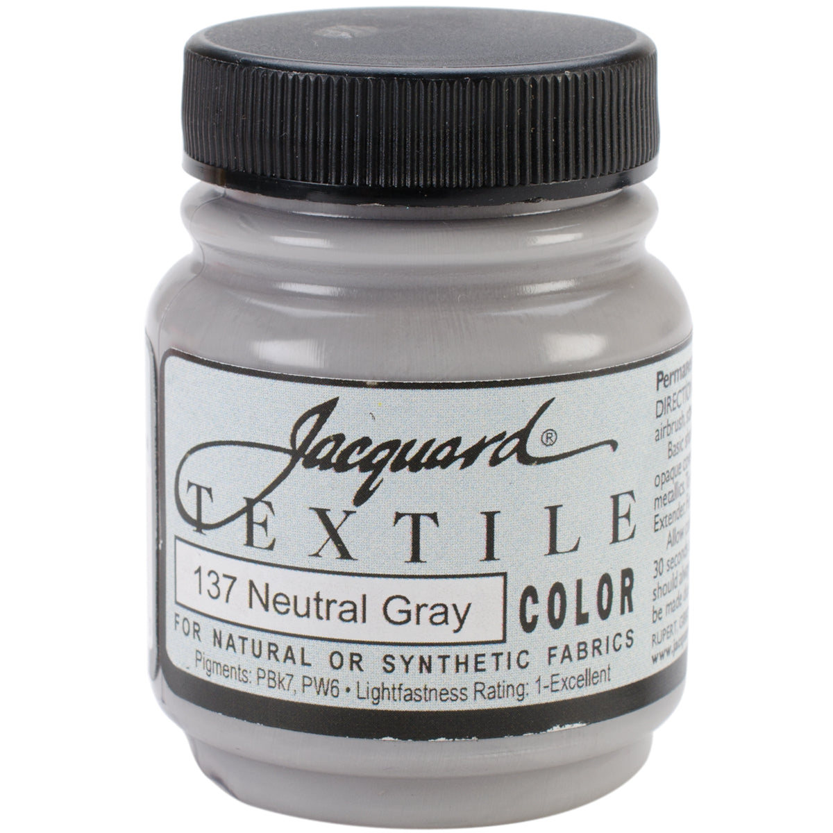 Jacquard Textile Color Fabric Paint 2.25oz Neutral Gray