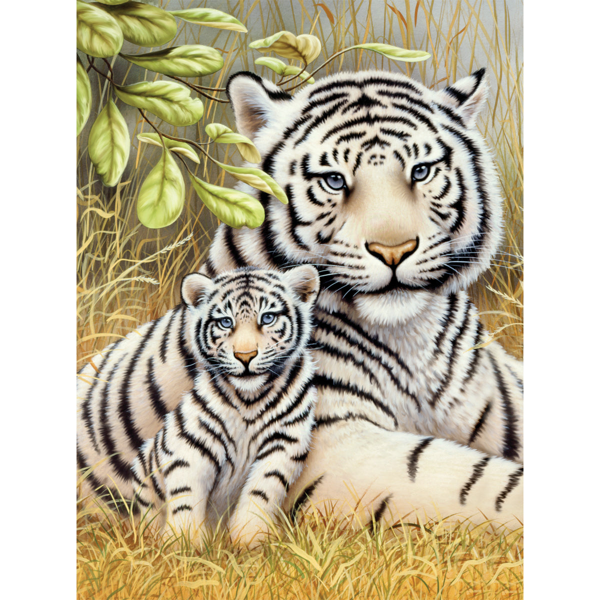 White Tiger Pair Paint by Number Age 8+ (8.75"x11.75")