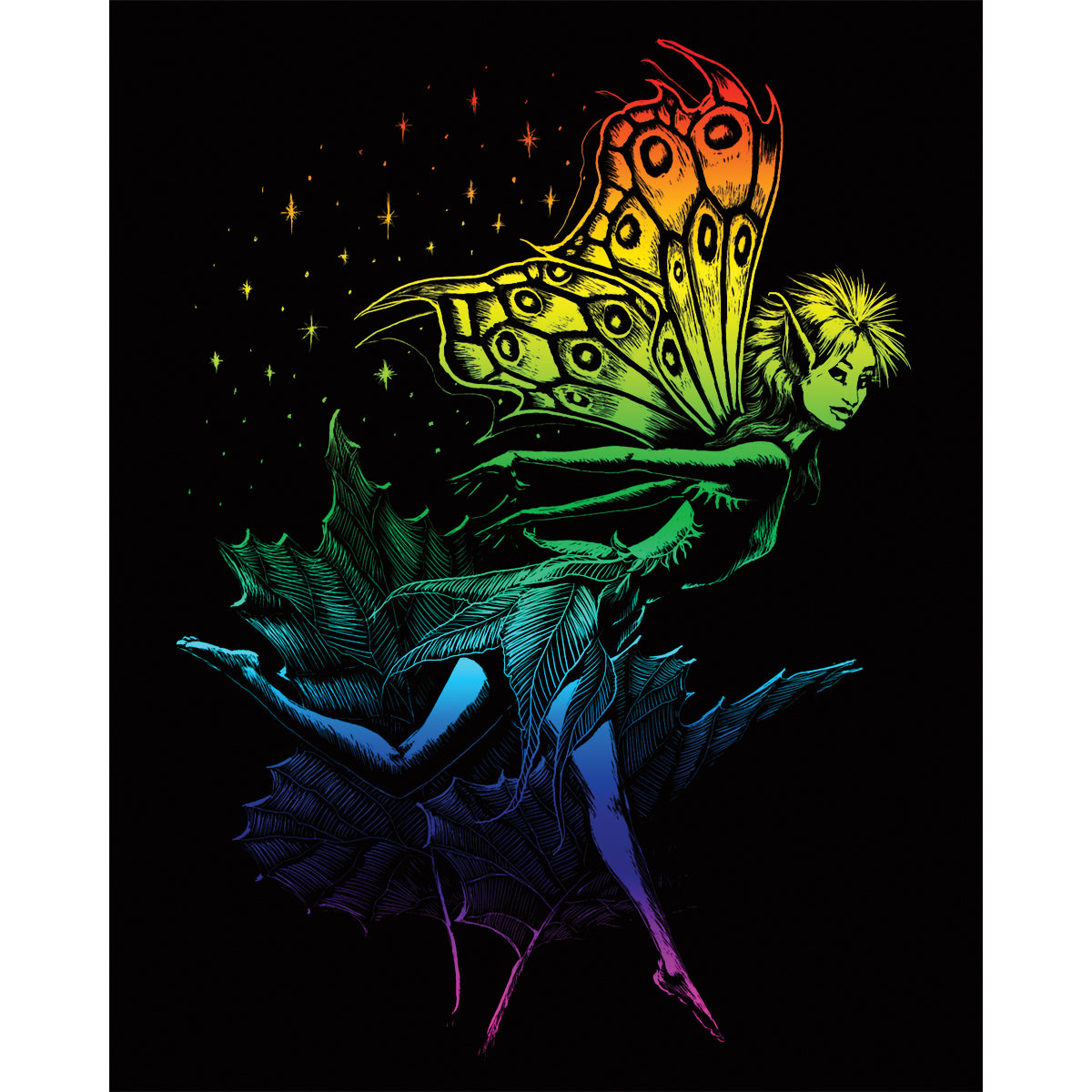 Rainbow Foil Engraving Art Kit 8"X10" Dancing Fairy