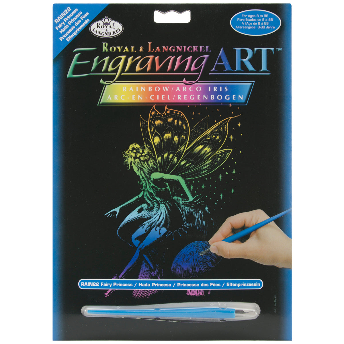 Rainbow Foil Engraving Art Kit 8"X10" Fairy Princess