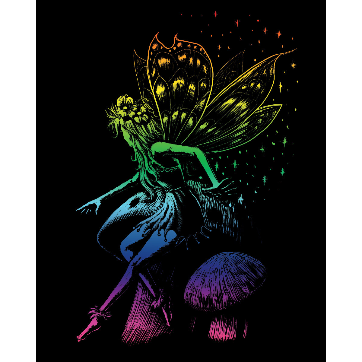 Rainbow Foil Engraving Art Kit 8"X10" Fairy Princess