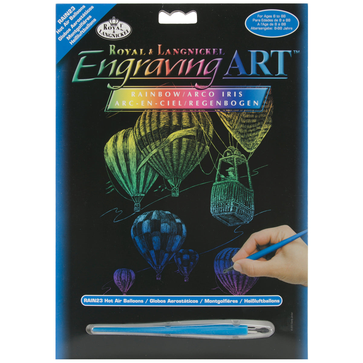 Rainbow Foil Engraving Art Kit 8"X10" Hot Air Balloons