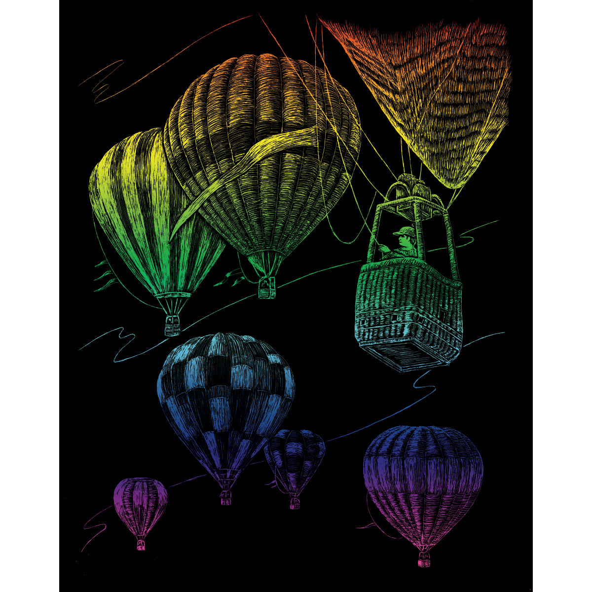 Rainbow Foil Engraving Art Kit 8"X10" Hot Air Balloons