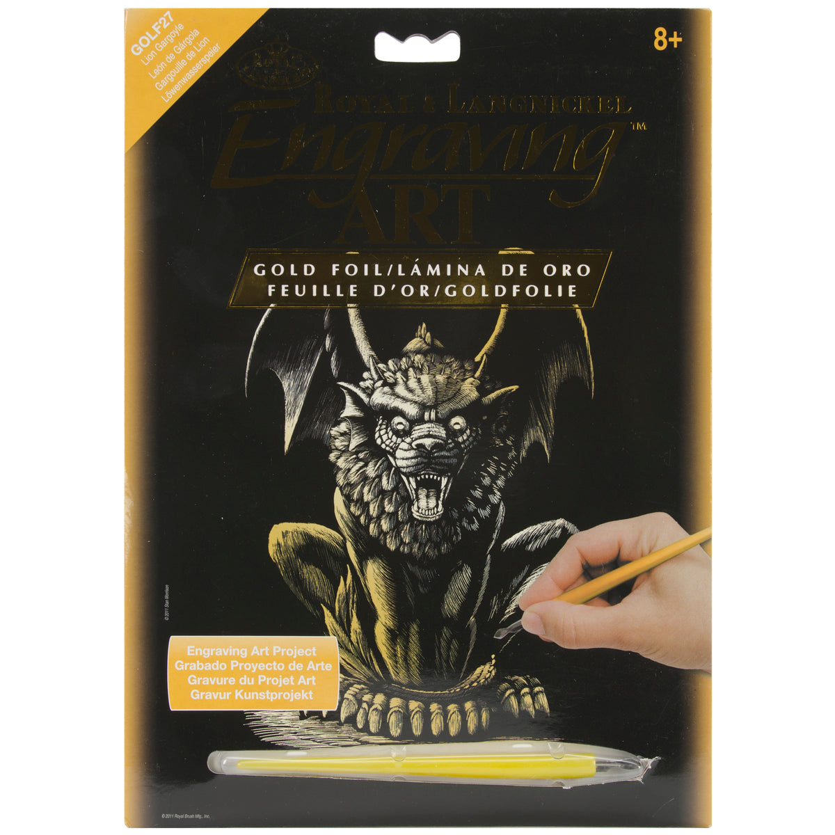 Gold Foil Engraving Art Kit 8"X10" Lion Gargoyle