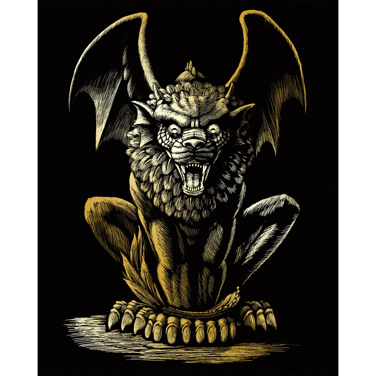 Gold Foil Engraving Art Kit 8"X10" Lion Gargoyle