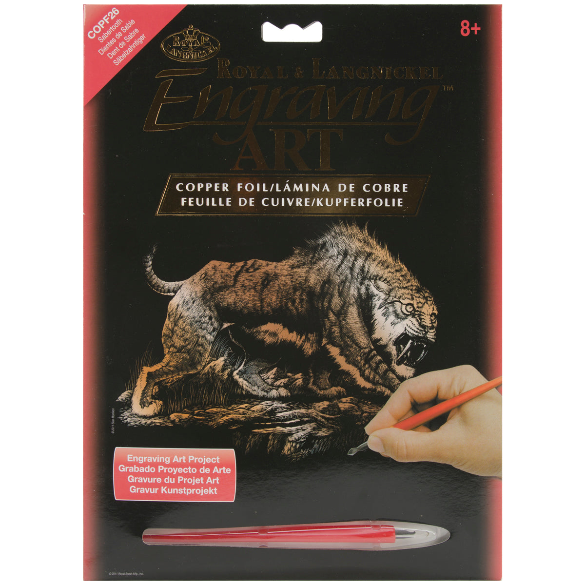 Copper Foil Engraving Art Kit 8"X10" Sabretooth