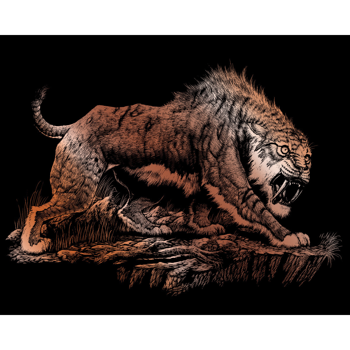 Copper Foil Engraving Art Kit 8"X10" Sabretooth