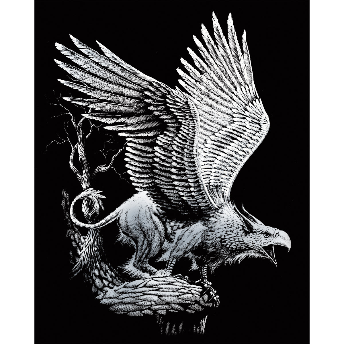 Silver Foil Engraving Art Kit 8"X10" Screaming Griffin