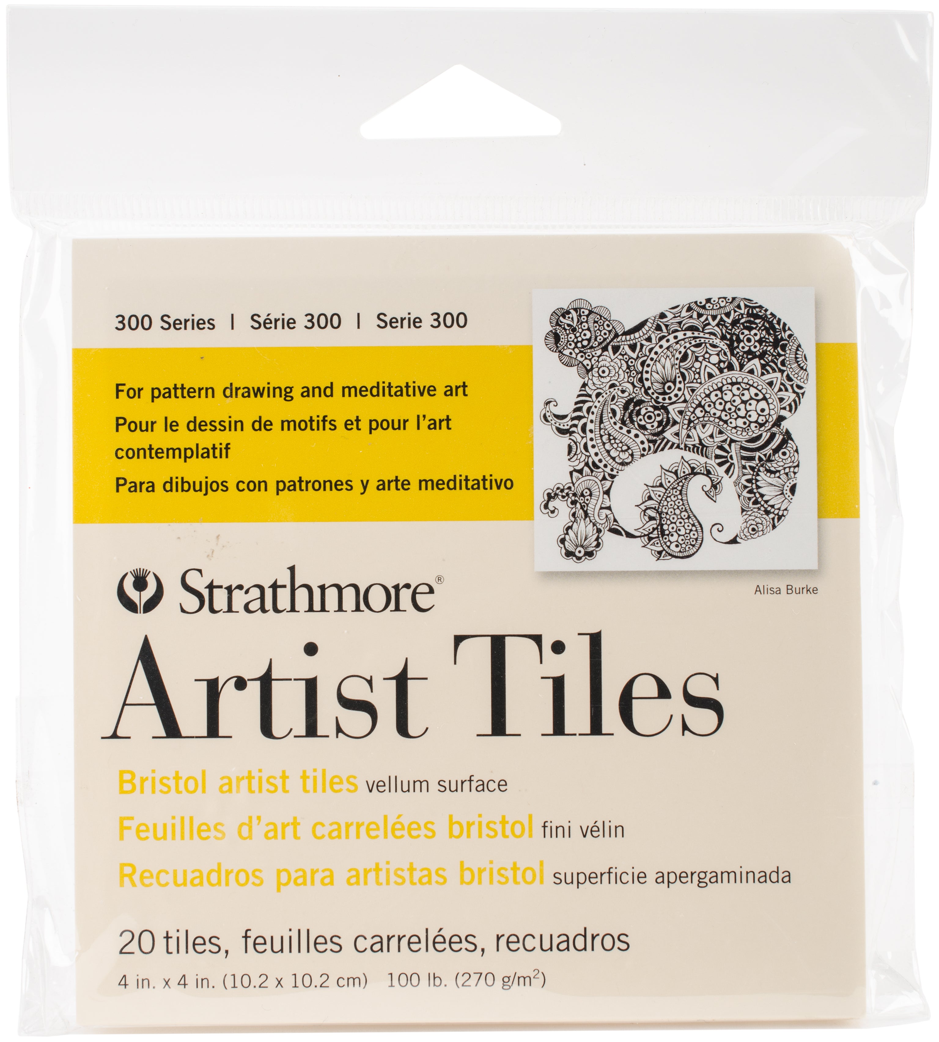 Strathmore Artist Tiles 4"X4" 20/Pkg Bristol Vellum