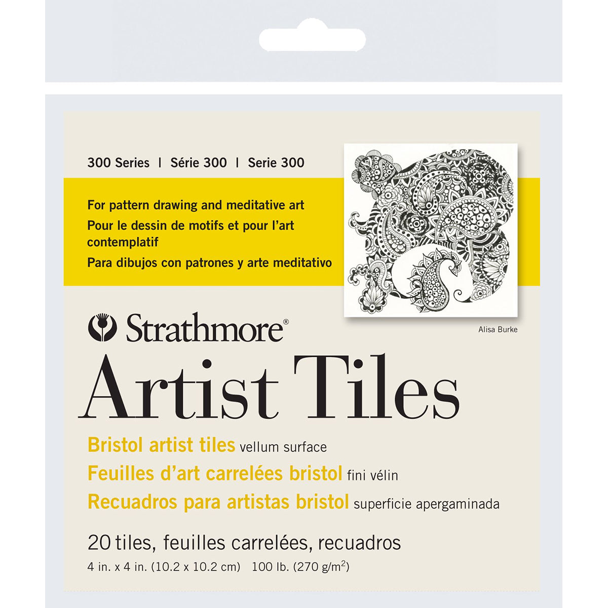 Strathmore Artist Tiles 4"X4" 20/Pkg Bristol Vellum
