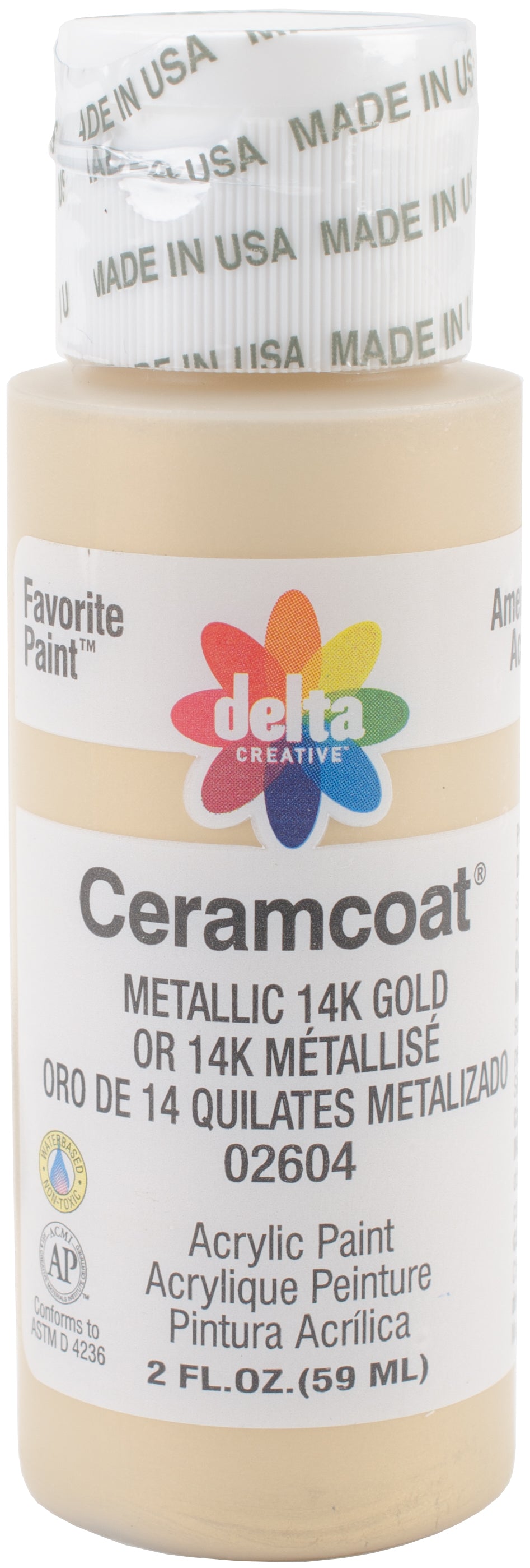 Ceramcoat Gleams Acrylic Paint 2oz Metallic 14K Gold