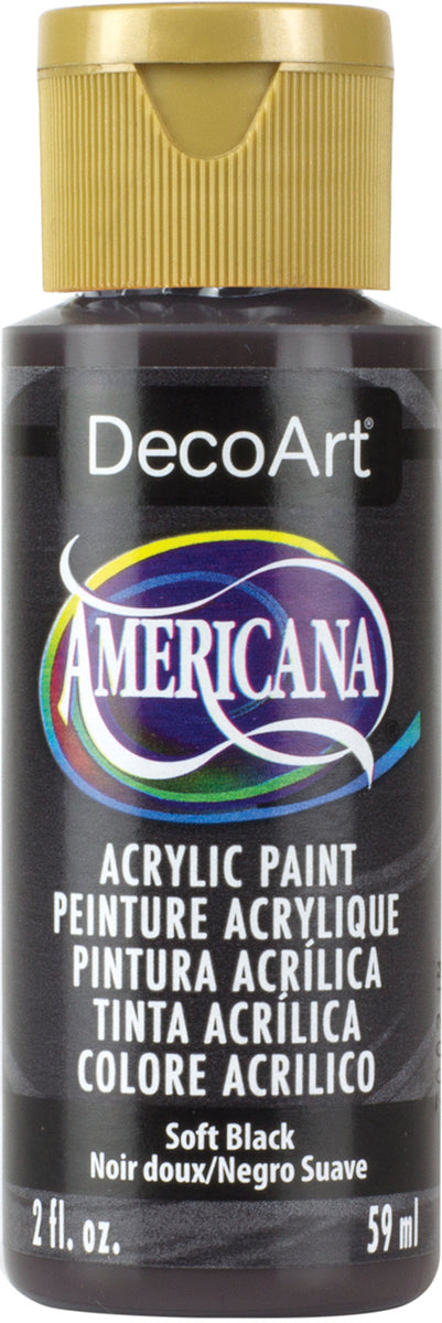 Americana Acrylic Paint 2oz Soft Black - Opaque