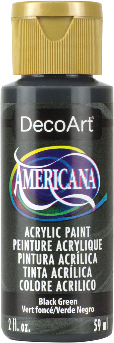 Americana Acrylic Paint 2oz Black Green - Opaque