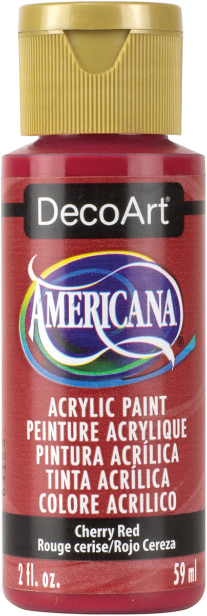 Americana Acrylic Paint 2oz Cherry Red - Semi-Opaque