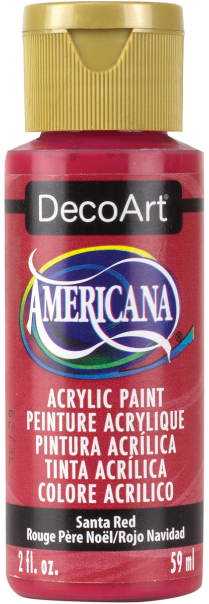 Americana Acrylic Paint 2oz Santa Red - Semi-Opaque