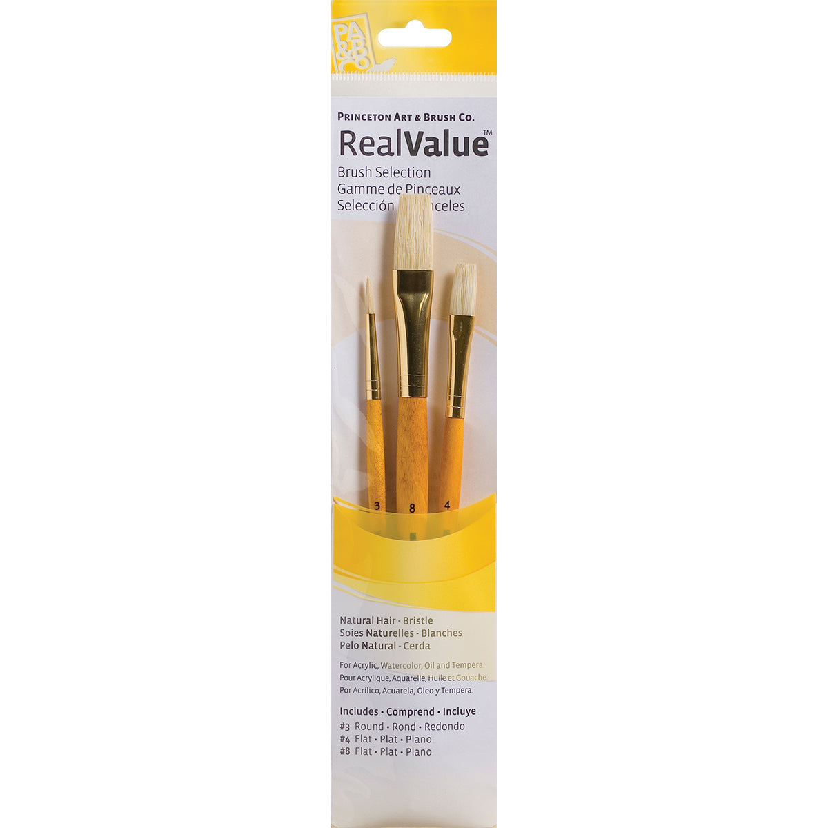 Natural Bristle Real Value Brush Set 3/Pkg