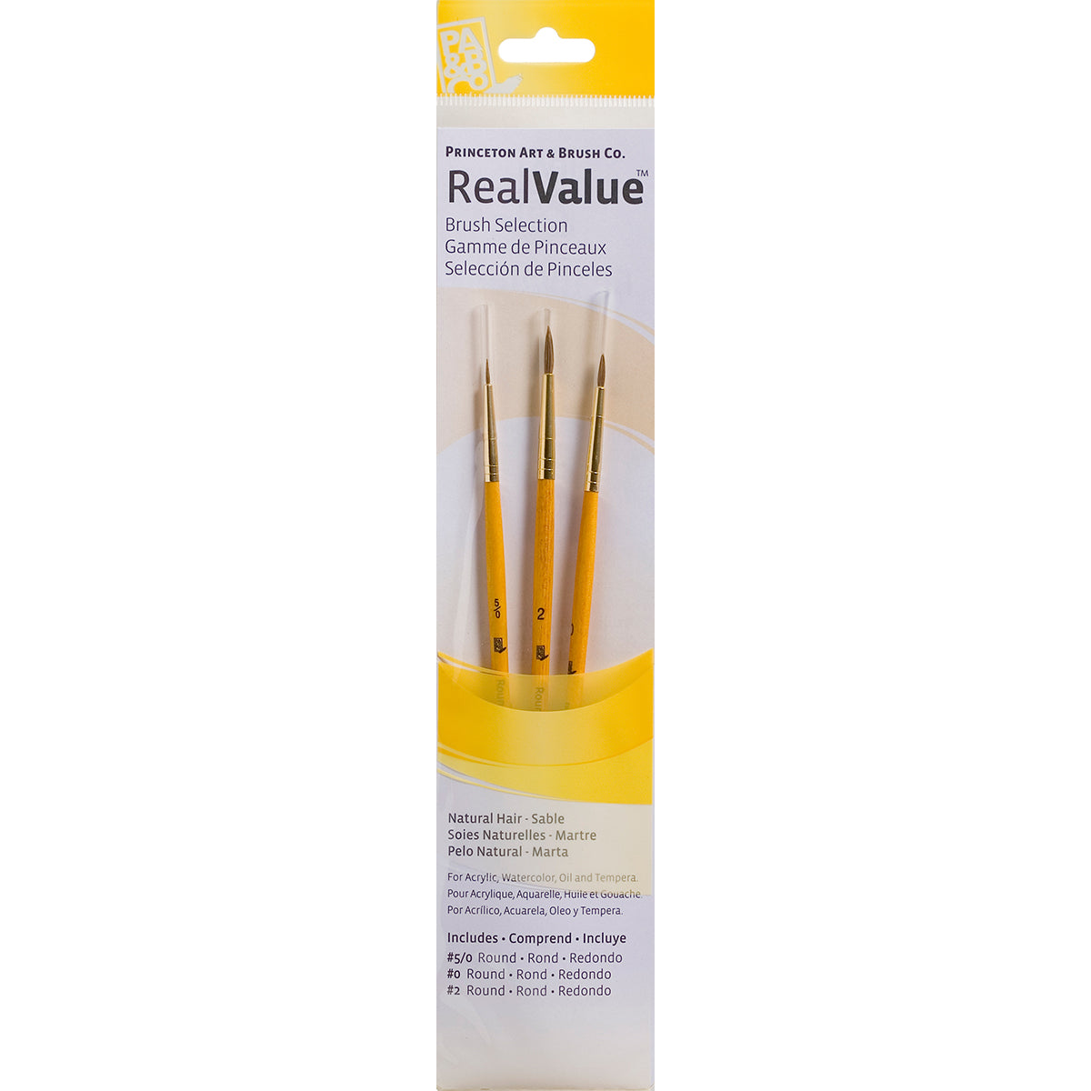 synthetic hair Value Brush Set 3/Pkg