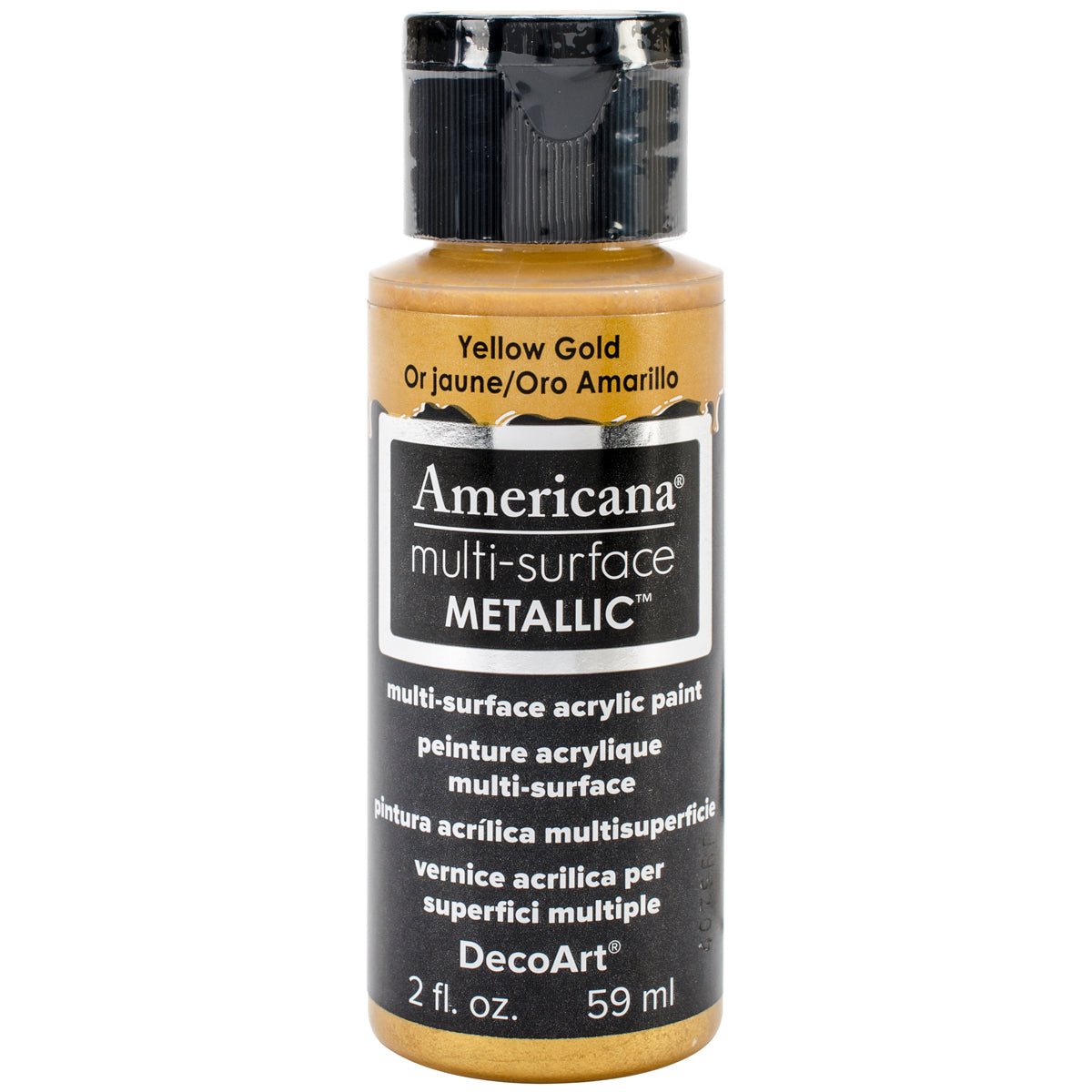 Americana Multi-Surface Metallic Acrylic Paint 2oz Yellow Gold