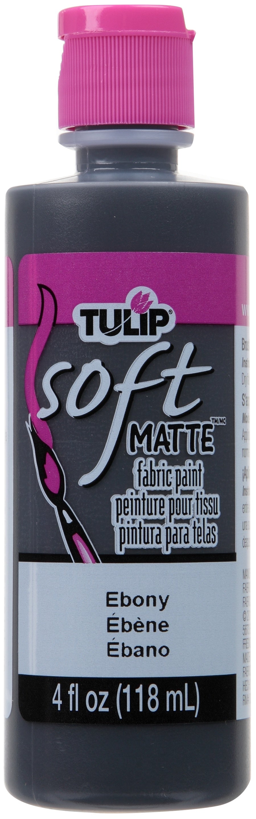 Tulip Soft Fabric Paint 4oz Matte - Ebony