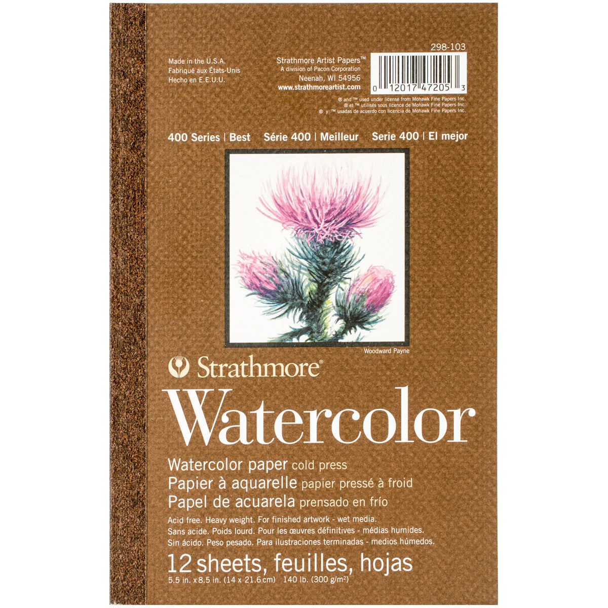 Strathmore Watercolor Paper Pad 5.5"X8.5" 12 Sheets