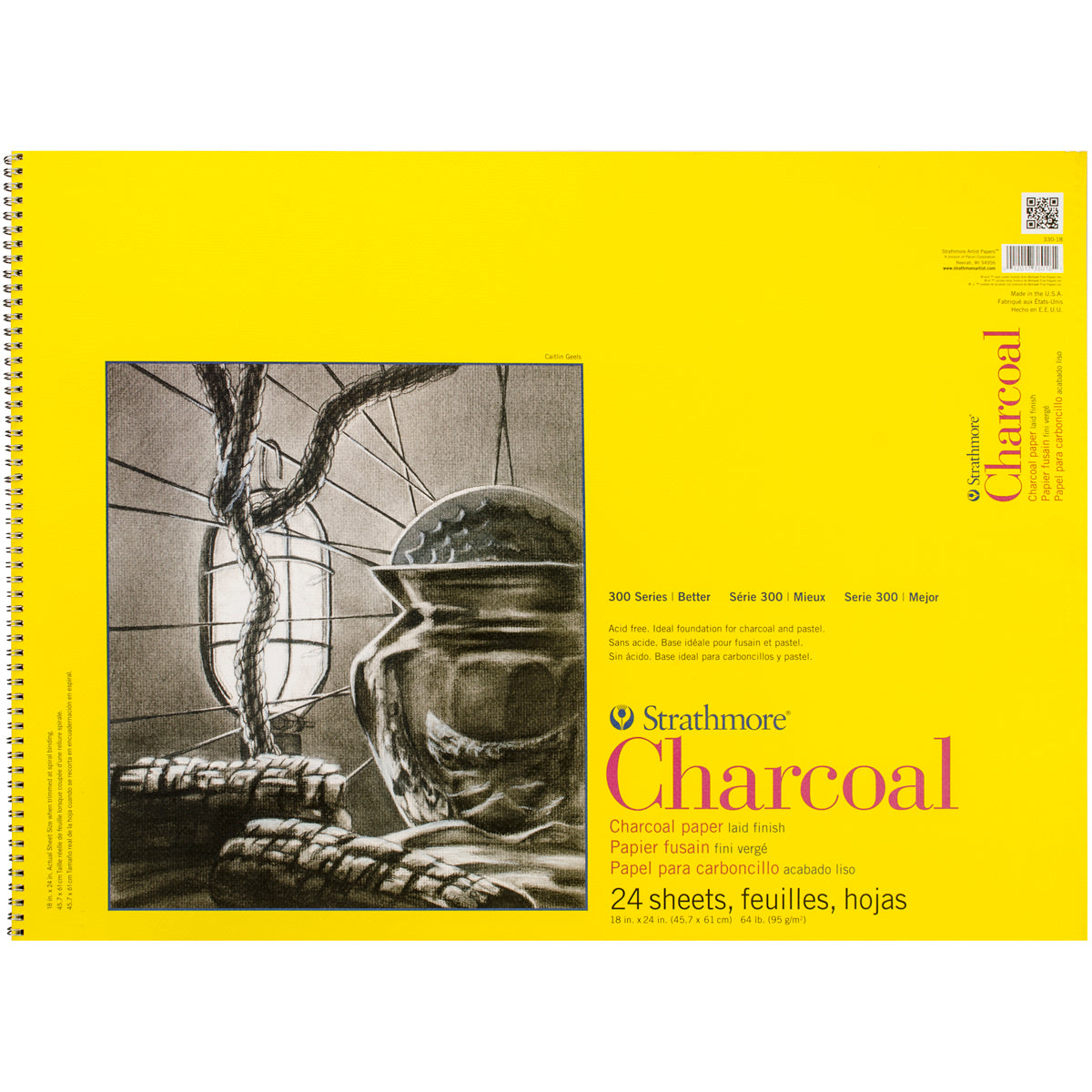 Strathmore Charcoal Spiral Paper Pad 18"X24" 24 Sheets