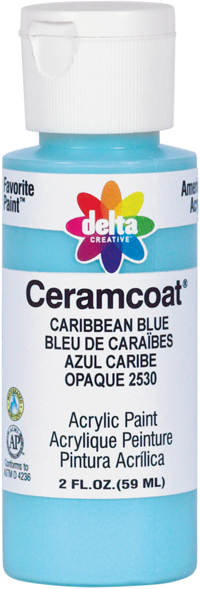Ceramcoat Acrylic Paint 2oz Caribbean Blue - Opaque