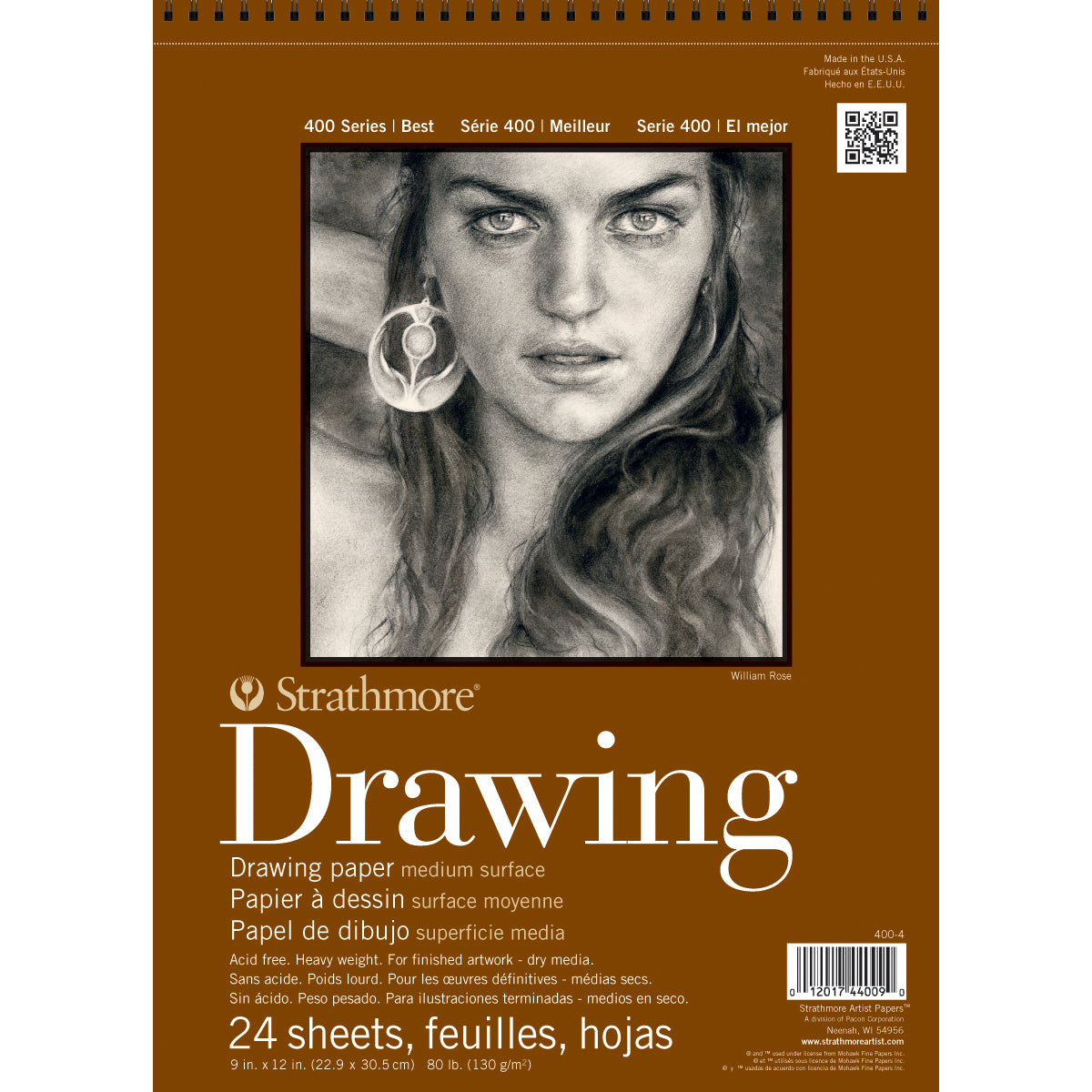 Strathmore Medium Drawing Spiral Paper Pad 9"X12" 24 Sheets