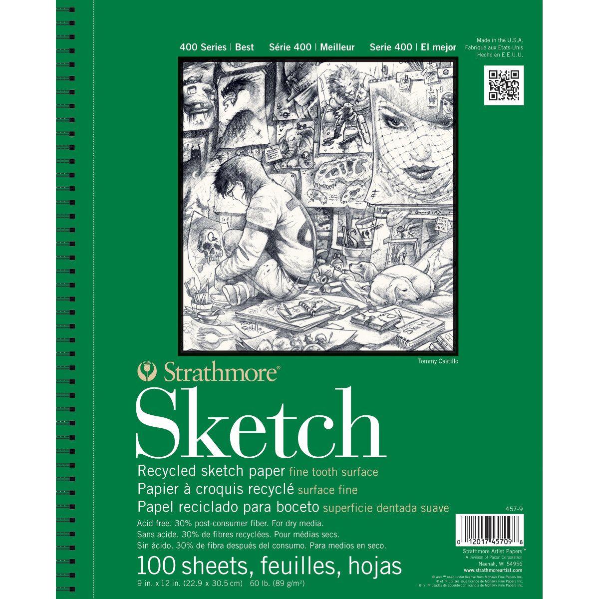 Strathmore Sketch Spiral Paper Pad 5.5"X8.5" 100 Sheets