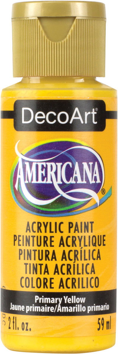 Americana Acrylic Paint 2oz Primary Yellow - Semi-Opaque