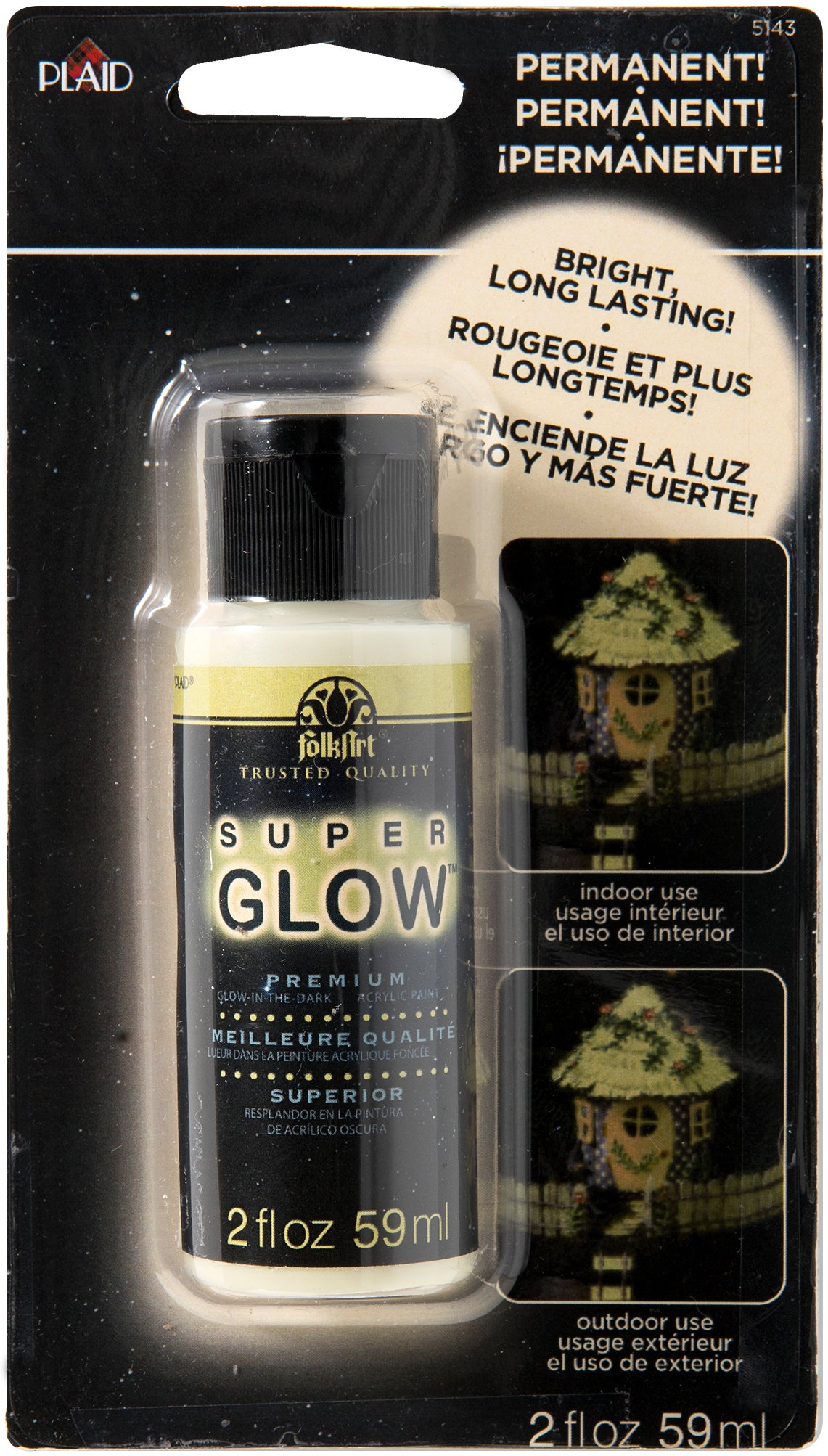 FolkArt Super Glow Acrylic Glow-In-The-Dark Paint Carded 2oz Green