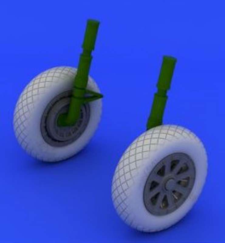 1/32 Aircraft- F4U1 Wheels w/Diamond Patten Tire for TAM (Resin)