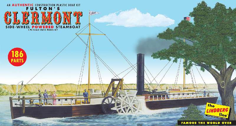 1/96 Clermont Side-Wheel Powered Steamboat