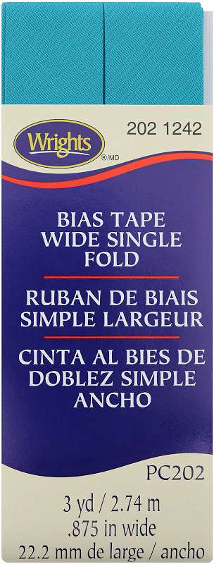 Wrights Single Fold Bias Tape 7/8"X3yd Mediterranean