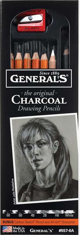 Charcoal Pencil Set 6/Pkg Assorted Degrees