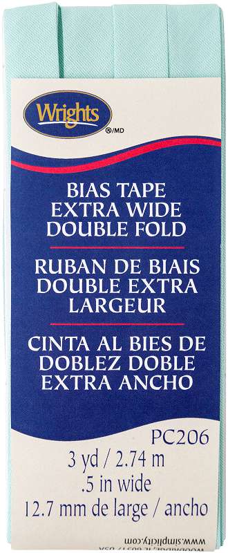 Wrights Double Fold Bias Tape 1/2"X3yd Cool Cucumber