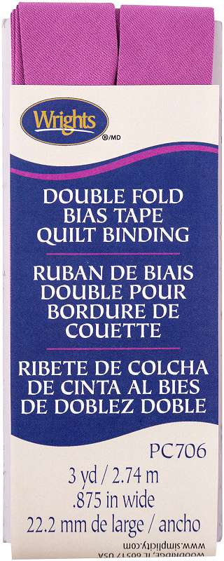 Wrights Double Fold Quilt Binding 7/8"X3yd Radiant Orchid